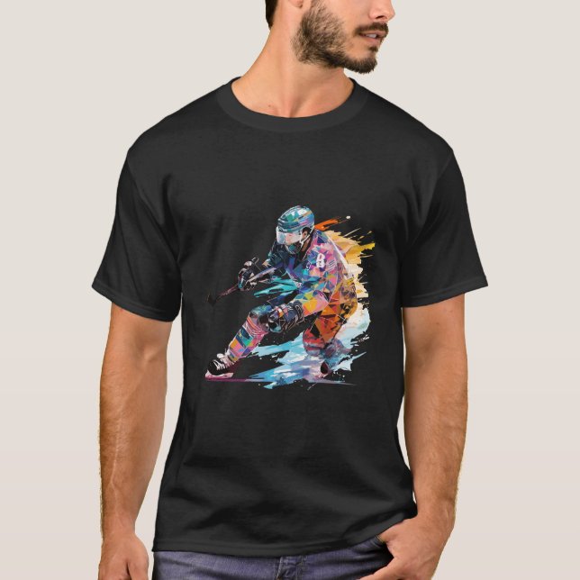 Ice Hockey Player Sport Game Champion Competition  T-Shirt (Front)