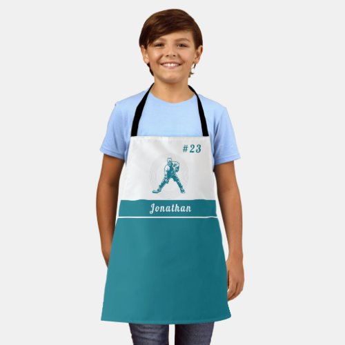 Ice Hockey Player Sports Star Name  Number Kids   Apron