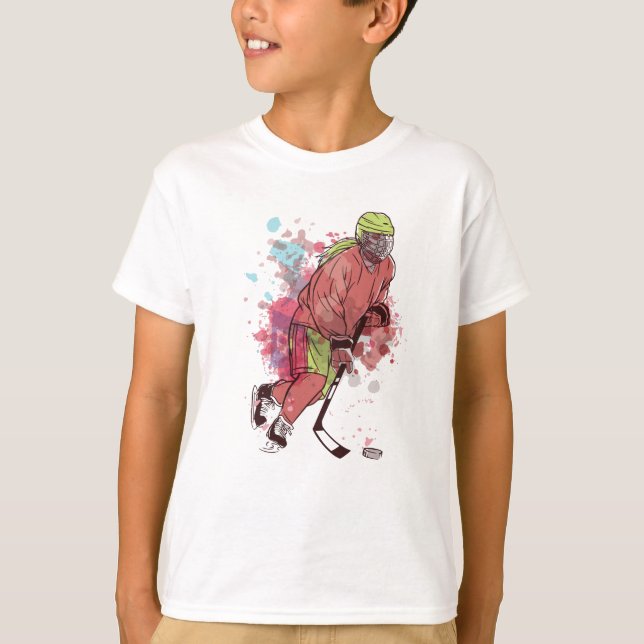 Ice Hockey Player T-Shirt (Front)