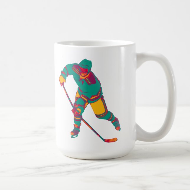 Ice Hockey Player(teal), Personalized Mug (Right)