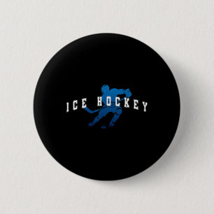 Ice Hockey Player Team Blue Varsity Text Button