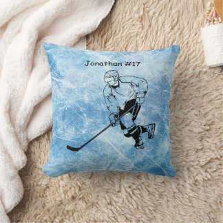 Ice Hockey Player Throw Pillow