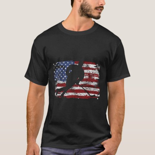 Ice Hockey Player Usa American Flag 4th Of July Gi T_Shirt