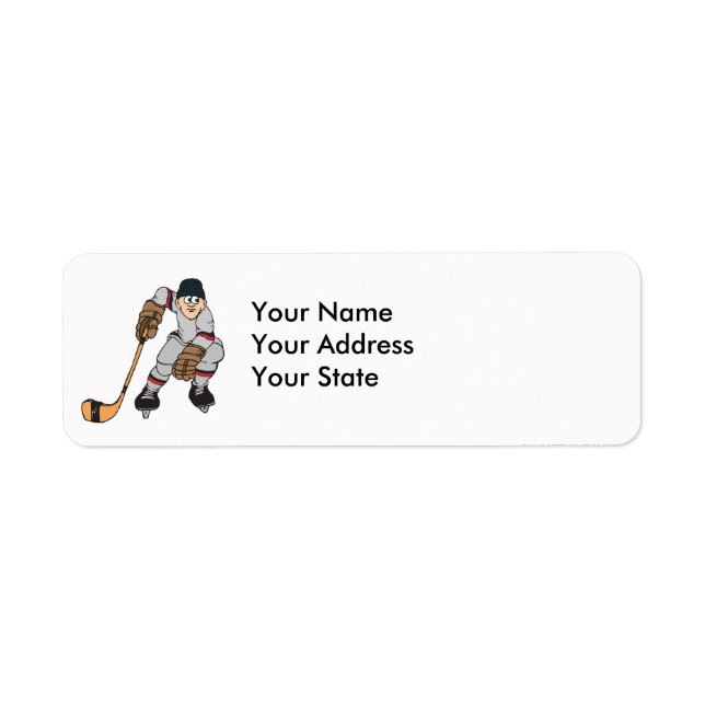 ice hockey player waiting label (Front)