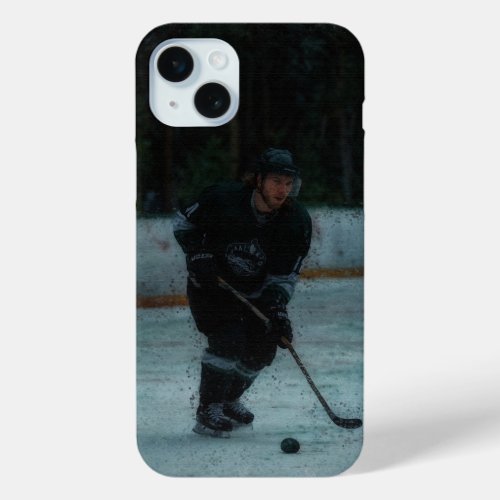 Ice Hockey Player Warming Up iPhone 15 Plus Case
