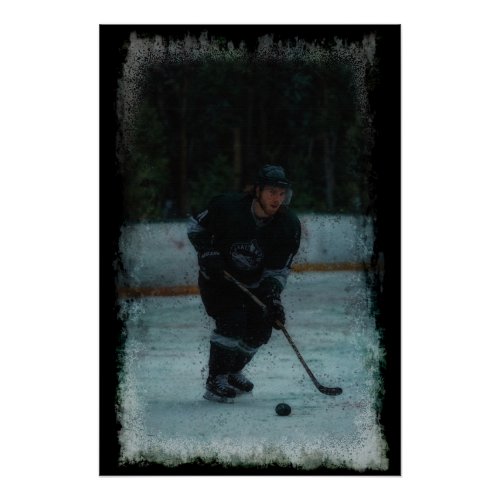 Ice Hockey Player Warming Up Poster