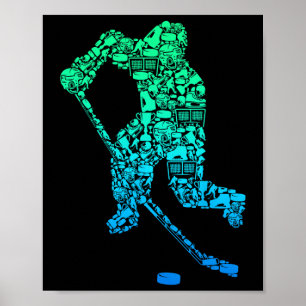 Ice Hockey Player Youth Men Kids Boys  Poster