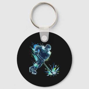 Ice Hockey Players Cool Hockey Player With Skate P Keychain