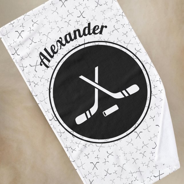 Ice Hockey Player's Name Custom Personalized Hand Towel (Creator Uploaded)