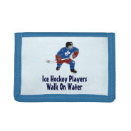 Ice Hockey Players Walk On Water Wallet - Blue at Zazzle