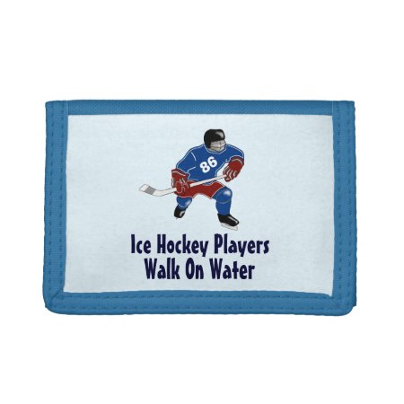 Ice Hockey Players Walk On Water Wallet - Blue
