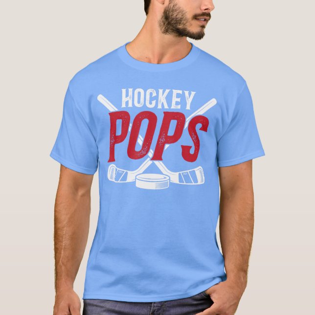 Ice Hockey Pops Grandpa Pops of A Hockey Player gi T-Shirt (Front)
