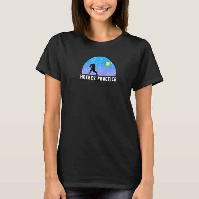Ice Hockey Practices By Moonlight Hockey Wear T-Shirt (Front)