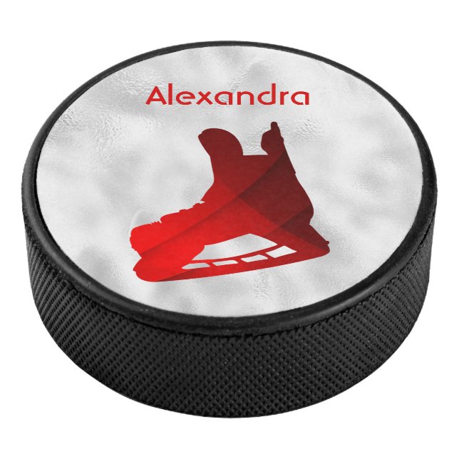 Ice Hockey puck skate red silver (3/4)