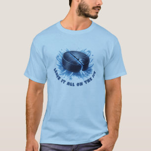 Ice Hockey Puck Winter Sports Design T-Shirt