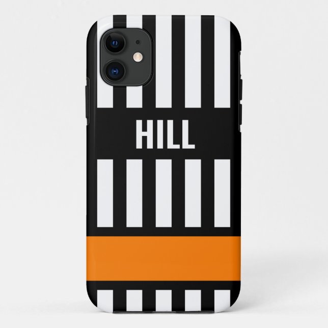 Ice Hockey Referee Zebra Stripe Personalized Case-Mate iPhone Case (Back)