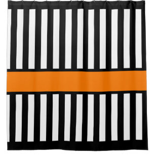 Ice Hockey Referee Zebra Stripe Shower Curtain