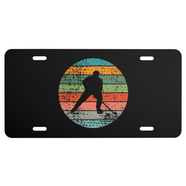 Ice Hockey Retro License Plate (Front)