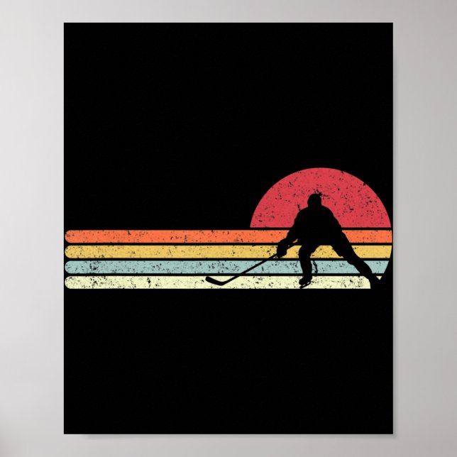 Ice Hockey Retro Style  For Hockey Player Poster (Front)