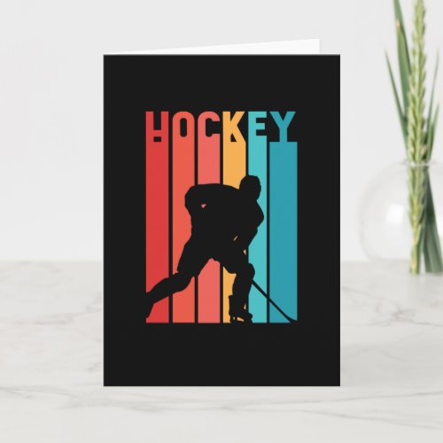 Ice Hockey Retro Vintage Silhouette Card