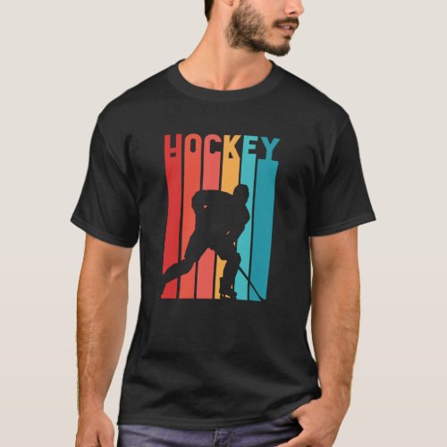 Ice Hockey Retro Vintage Silhouette T_Shirt
