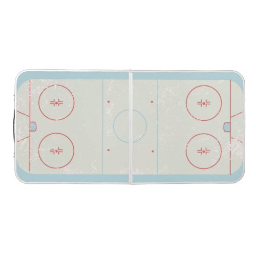 Ice Hockey Rink Distressed Style Graphic Beer Pong Table