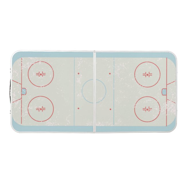 Ice Hockey Rink Distressed Style Graphic Beer Pong Table (Top)