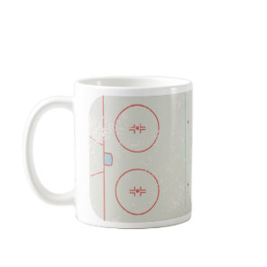 Ice Hockey Rink Distressed Style Graphic Coffee Mug