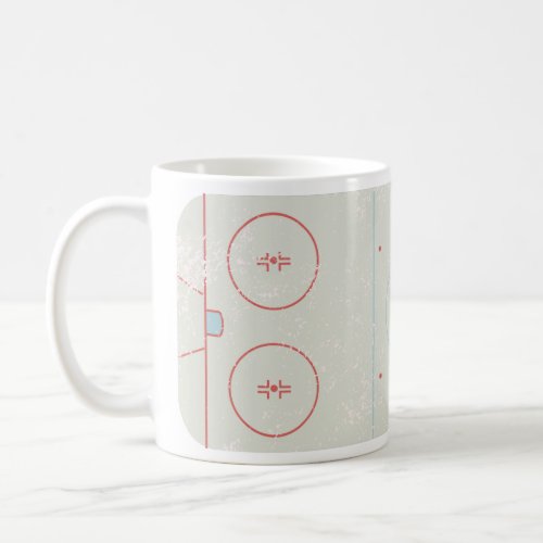 Ice Hockey Rink Distressed Style Graphic Coffee Mug