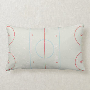 Ice Hockey Rink Distressed Style Graphic Lumbar Pillow