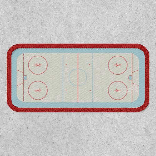 Ice Hockey Rink Distressed Style Graphic Patch