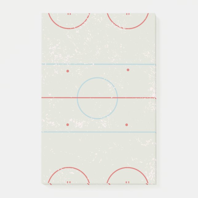 Ice Hockey Rink Distressed Style Graphic Post-it Notes (Front)