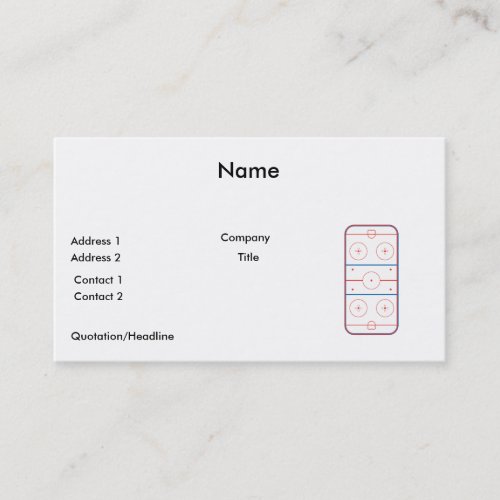 ice hockey rink graphic business cards