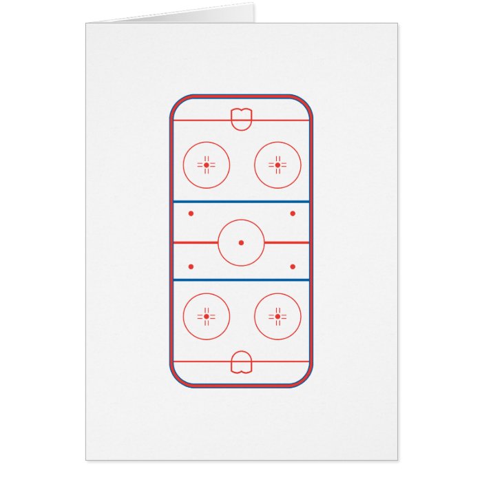 ice hockey rink graphic greeting cards