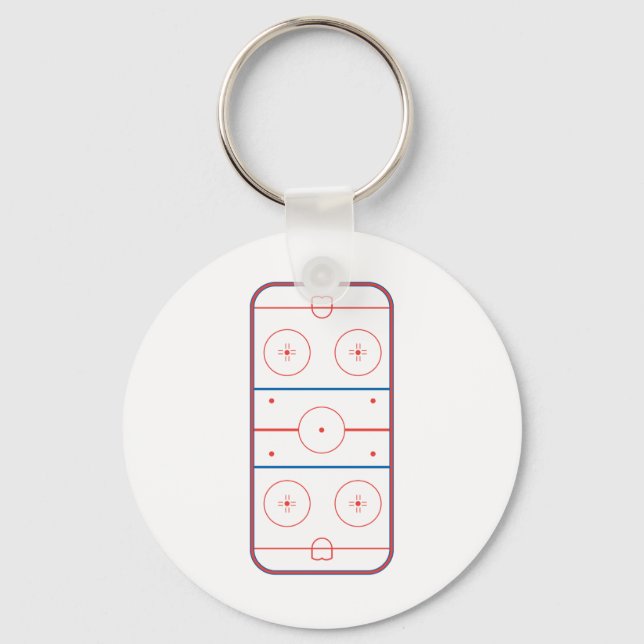 ice hockey rink graphic keychain (Front)