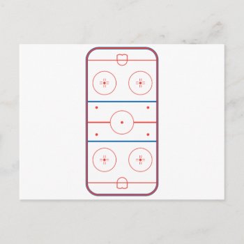 Ice Hockey Rink Graphic Postcard by sports_shop at Zazzle