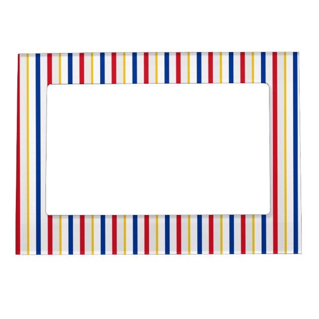 Ice Hockey Rink-Inspired Stripes Magnetic Frame (Front)
