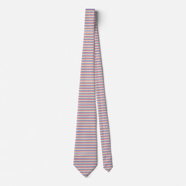 Ice Hockey Rink-Inspired Stripes Neck Tie (Front)