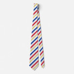 [ Thumbnail: Ice Hockey Rink Inspired Stripes Necktie ]