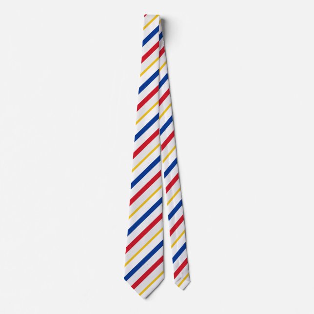 Ice Hockey Rink Inspired Stripes Necktie (Front)