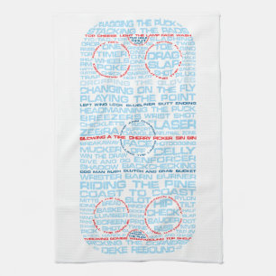 Ice Hockey Rink Word Art Kitchen Towel