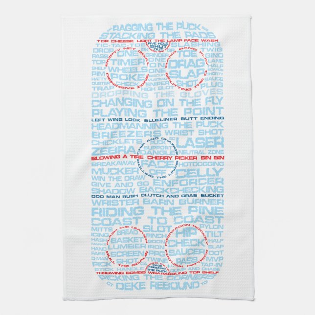 Ice Hockey Rink Word Art Kitchen Towel (Vertical)