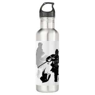 Ice Hockey Season - Goalie and Forward Stainless Steel Water Bottle