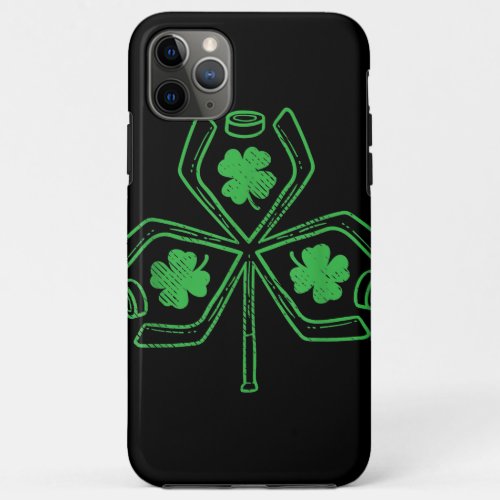 Ice Hockey Shamrock Clover St Patricks Day Player iPhone 11 Pro Max Case