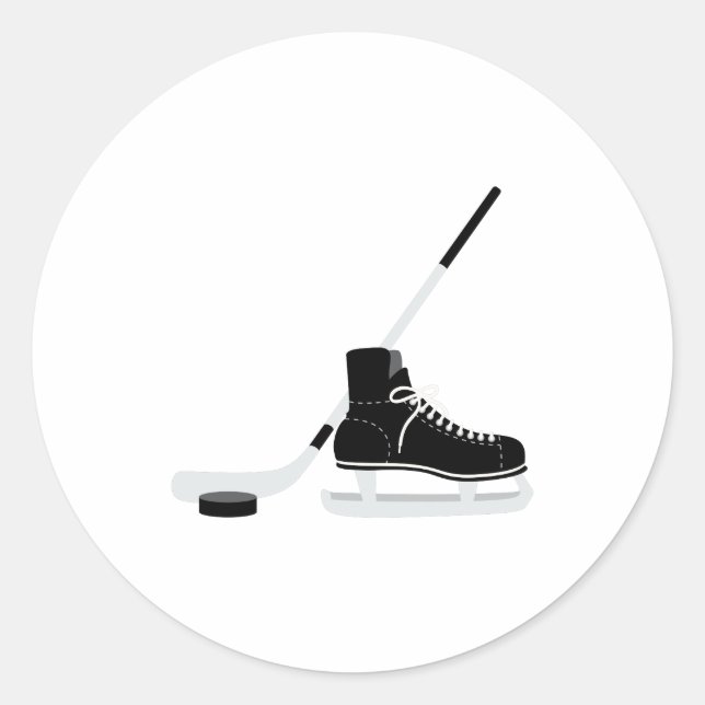 Ice Hockey Skate Classic Round Sticker (Front)