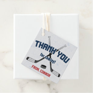 Ice Hockey Skate Rink Birthday Thank You Favor Tags