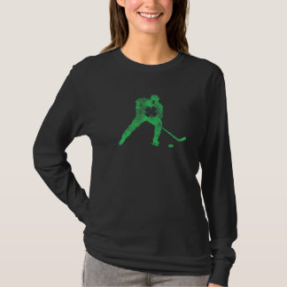 Ice Hockey Skate Skating St Patrick S Day Shamrock T-Shirt
