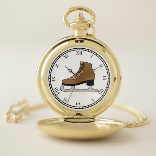 Ice Hockey Skate Sports Pocket Watch