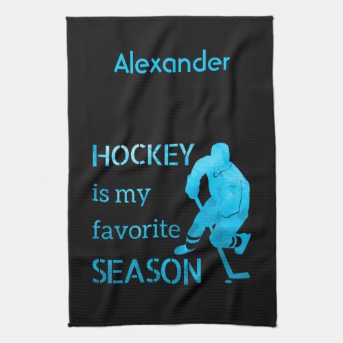 Ice hockey skate towel Favorite season blue ice