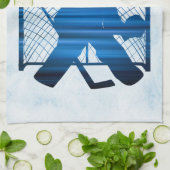 Ice hockey skate towel goalie blue (Folded)
